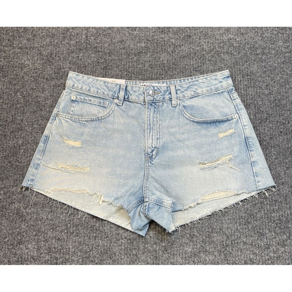 Garage Denim Festival Shorts Women Size 11 Distressed Cut-Off Blue Cotton NEW